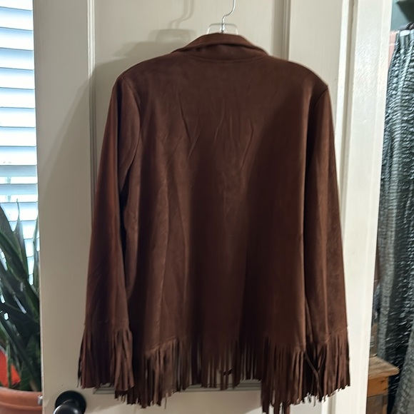 Soft Brown Fringed Jacket - Picture 2 of 4